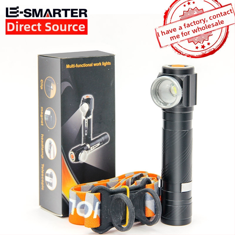 LED čelovka s otočnou hlavou 360°, 10 W, dosvit 100–200 m, telo z hliníkového zliatiny, napájaná batériou 18650 (batéria nie je súčasťou)