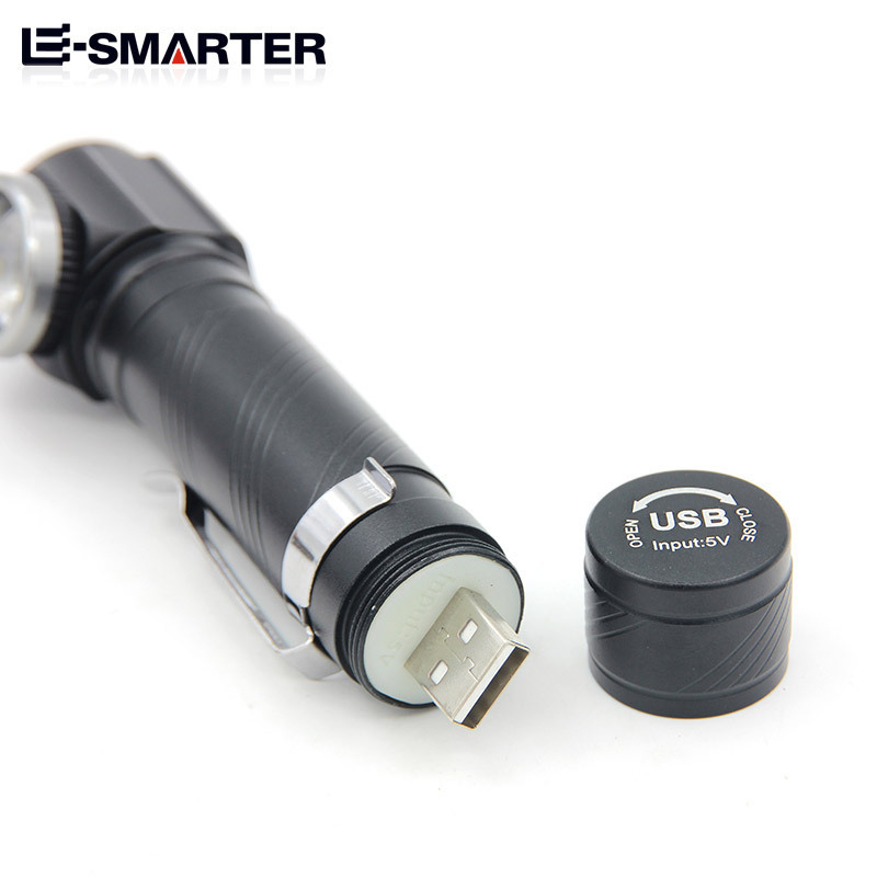 LED челна лампа с въртяща се глава, 360° въртене; 10 W, обхват 100–200 м; алуминиева сплав; захранване: 18650 литиева батерия (батерията не е включена)