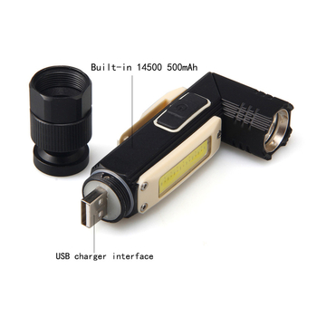 LED челник със сгъване на 90°, USB зареждане, въртене на 360°, 10W мощност, IPX4 водоустойчив