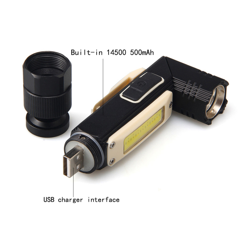 LED челник със сгъване на 90°, USB зареждане, въртене на 360°, 10W мощност, IPX4 водоустойчив