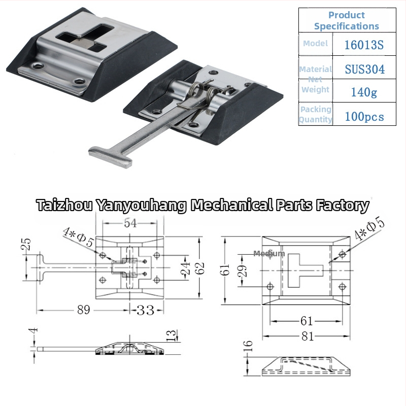 Kuka na dvere nákladného auta a karavanu s pevným zámkom, nerezová oceľ, galvanizovaný/polirovaný povrch, model 16013