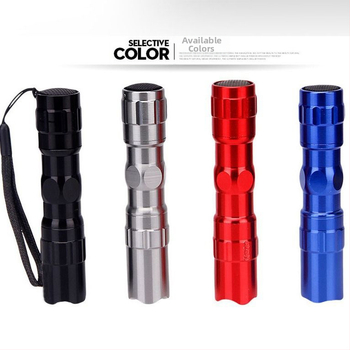 Mini LED svjetiljka od aluminijske legure, visok snop za vanjsku patrolu, LED, mogućnost otiska logotipa, napajanje AA baterijama