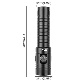 Podvodna LED svjetiljka za ronjenje s ugrađenom baterijom, Type-C punjenje, 10W, 350+ lm, domet 500 m, aluminijsko kućište