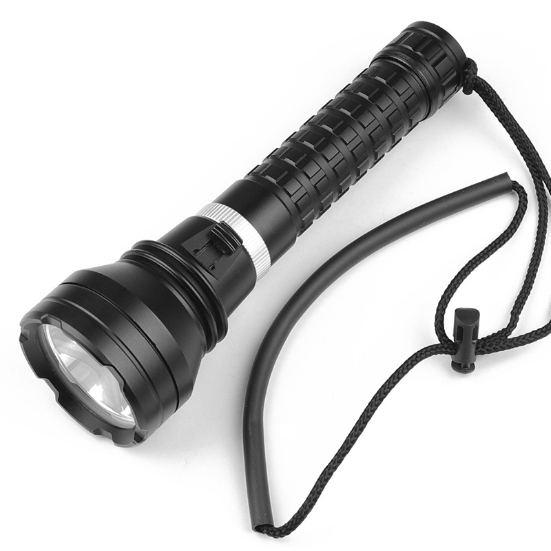 Potopna LED svjetiljka za ronjenje, 20W, kućište od aluminijske legure, baterije 2x18650/2x26650 (nije uključeno), punjiva, domet 200–500 m