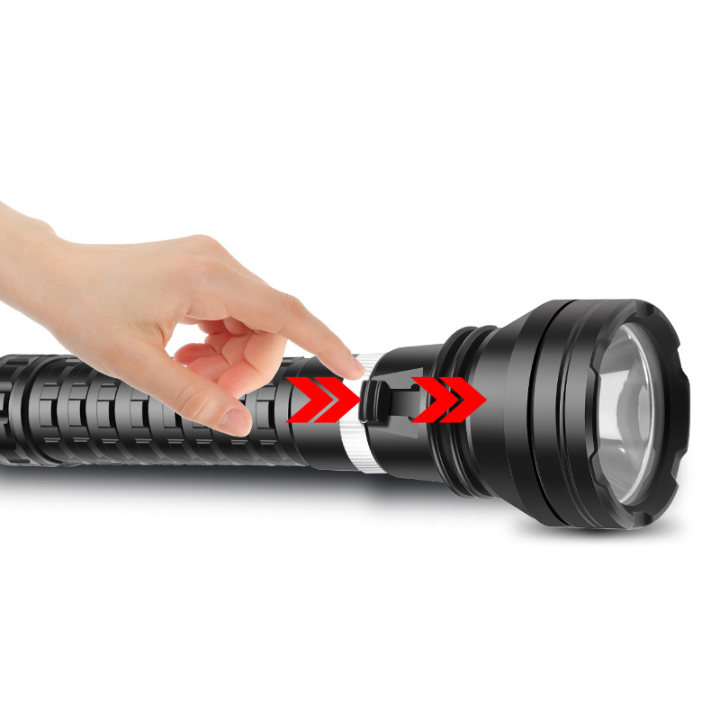 Potopna LED svjetiljka za ronjenje, 20W, kućište od aluminijske legure, baterije 2x18650/2x26650 (nije uključeno), punjiva, domet 200–500 m