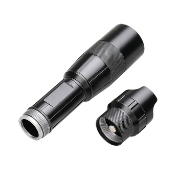 RichFire LED svjetiljka s neprekidnim podešavanjem svjetla, 5W, 2600mAh, aluminijska legura, crvena/zelena svjetlost i IR, napajanje baterijom, domet 100–200 m