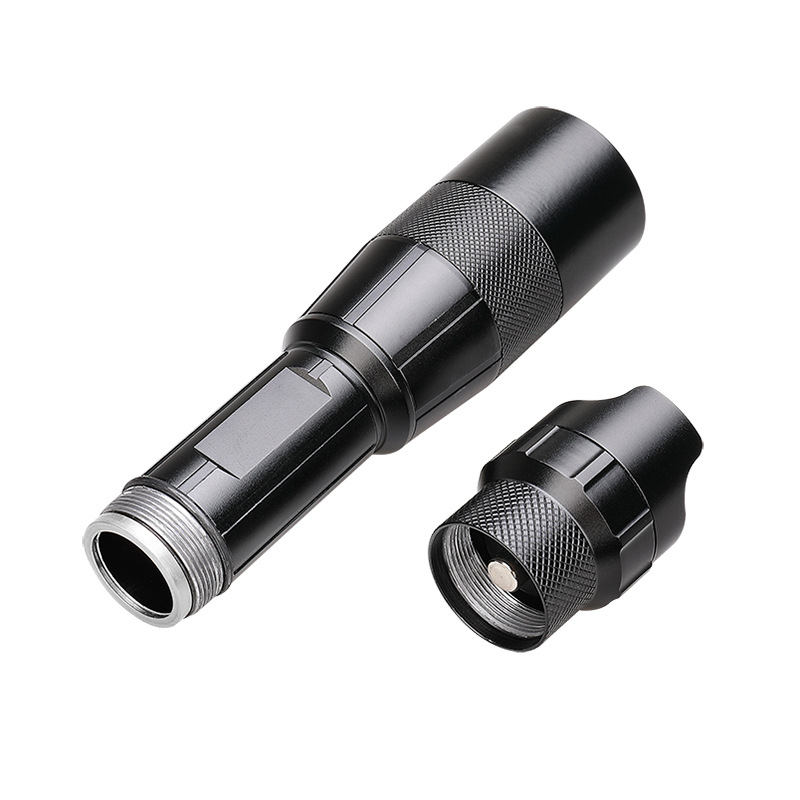 RichFire LED svjetiljka s neprekidnim podešavanjem svjetla, 5W, 2600mAh, aluminijska legura, crvena/zelena svjetlost i IR, napajanje baterijom, domet 100–200 m