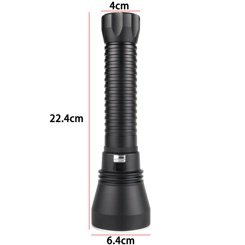 XHP70.2 LED baterijska svjetiljka, aluminijska legura, 30W, domet 200-500 m, 26650 baterija (nije uključena)