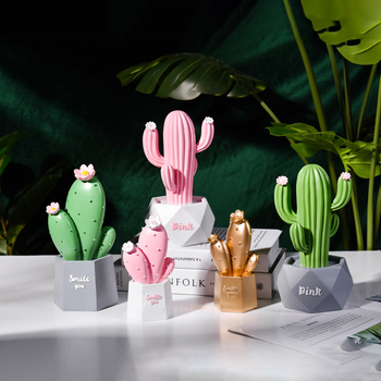 Recuzită fotografică cu cactus — decor de birou în stil Instagram