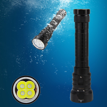 Podvodna LED svjetiljka, 4 LED, punjiva, kućište od aluminijske legure, domet 100–200 m, rotacija 360°