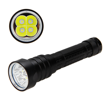 Podvodna LED svjetiljka, 4 LED, punjiva, kućište od aluminijske legure, domet 100–200 m, rotacija 360°