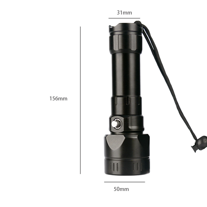 Potapljačka LED svjetiljka, tijelo od aluminijske legure, baterija 5000 mAh, snaga 30 W, domet 200–500 m