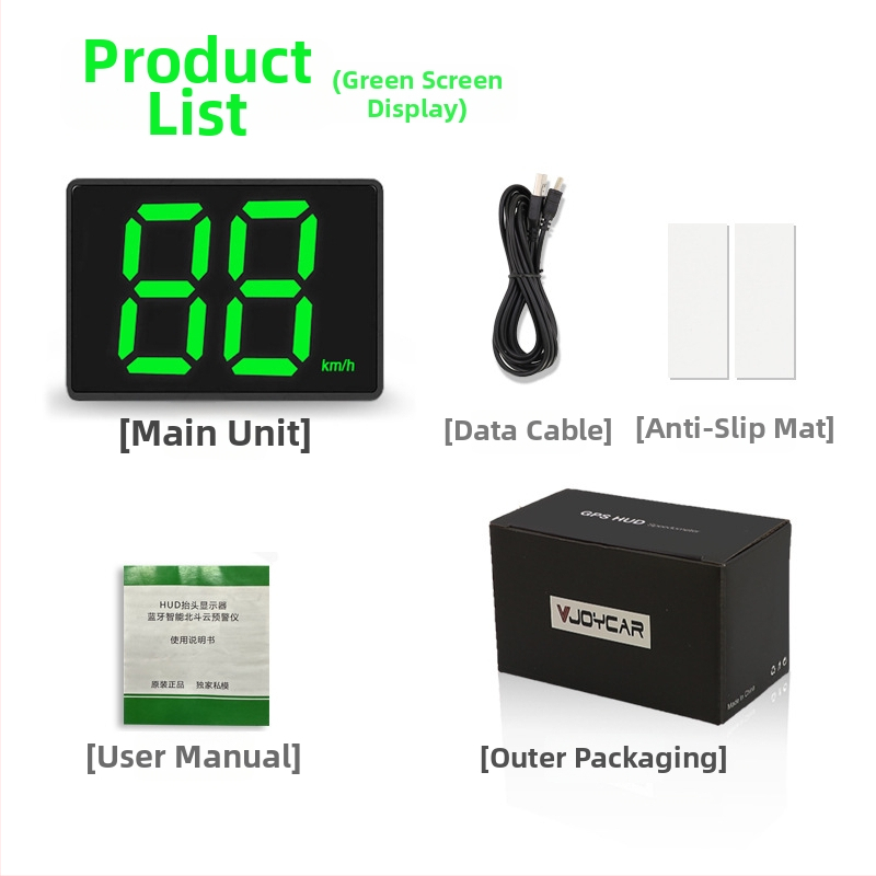 LED HUD palubný displej s GPS vstupom, USB napájaním, HD rozlíšením, univerzálna kompatibilita