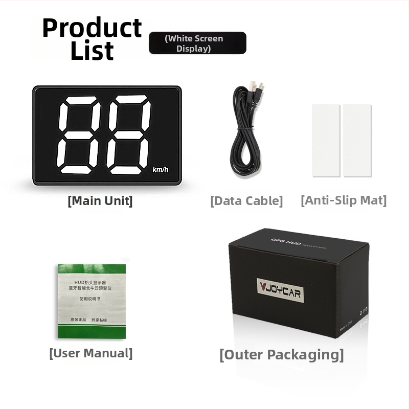 LED HUD palubný displej s GPS vstupom, USB napájaním, HD rozlíšením, univerzálna kompatibilita