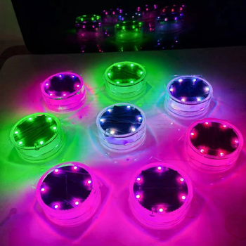 Ηλιακό LED φώτισμα κατάδυσης εξωτερικού χώρου – 12 LED, IP68, RGB, 4.5V, τηλεχειριστήριο