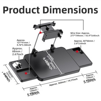 Auto stolný doska na notebook a sklopný stolík pre zadné sedadlo – multifunkčný, plast, zapínanie na klik, Shunwei, všeobecná kompatibilita