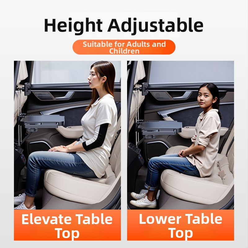 Auto stolný doska na notebook a sklopný stolík pre zadné sedadlo – multifunkčný, plast, zapínanie na klik, Shunwei, všeobecná kompatibilita