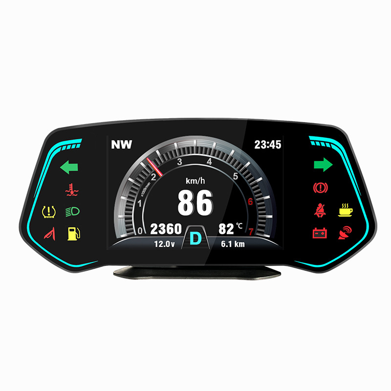 Panou de instrumente LCD OBD, modelul TCA02, alimentare prin interfața OBD, semnal de intrare OBD, greutate 327 g