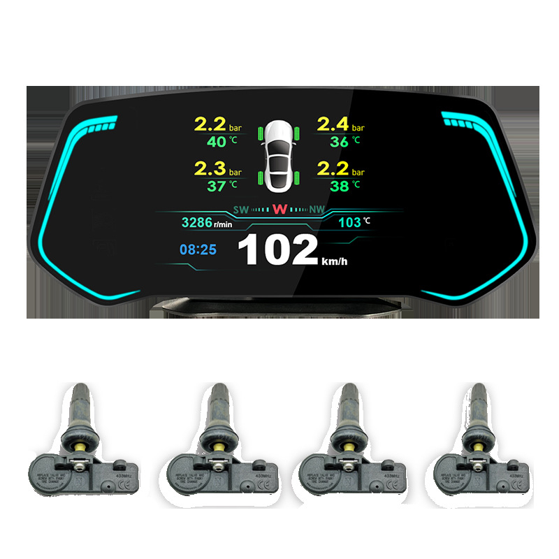 Panou de instrumente LCD OBD, modelul TCA02, alimentare prin interfața OBD, semnal de intrare OBD, greutate 327 g