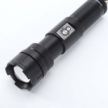 Taktička LED baterijska svjetiljka, 10W, 1200mAh punjiva, domet 100–200 m, ručno napajanje u nuždi