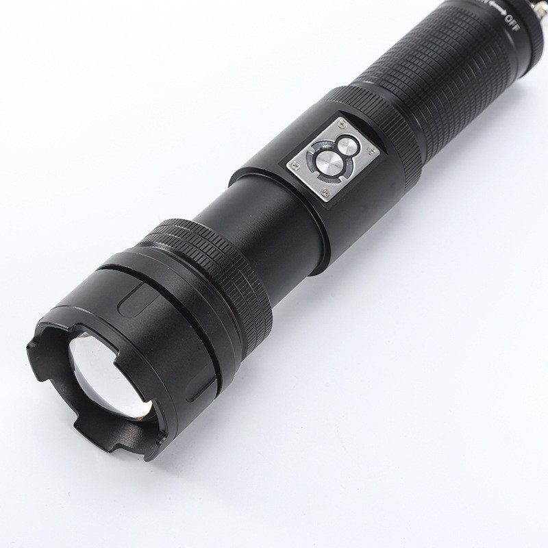 Taktička LED baterijska svjetiljka, 10W, 1200mAh punjiva, domet 100–200 m, ručno napajanje u nuždi