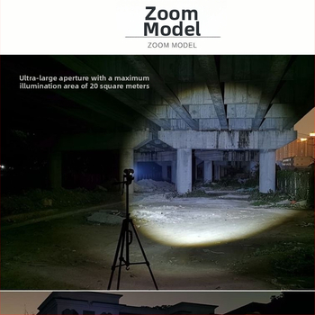 Punopunjiva LED lanterna, 20W, 5800 mAh, aluminijsko kućište, domet 200–500 m