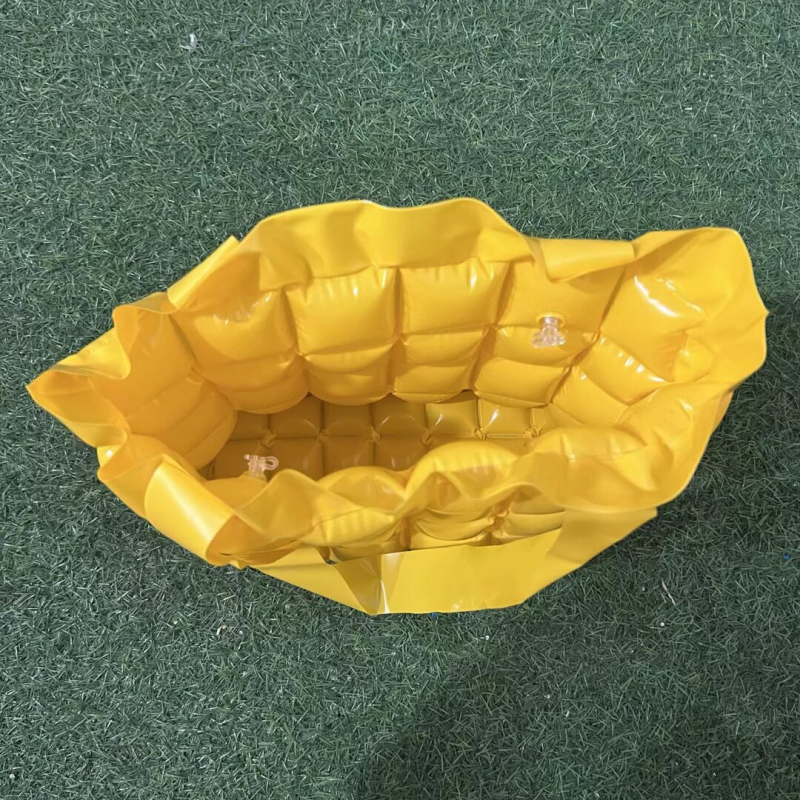 Žuta PVC nafukljiva torba za plažu, unisex vanjska putna torba, 36×30 cm