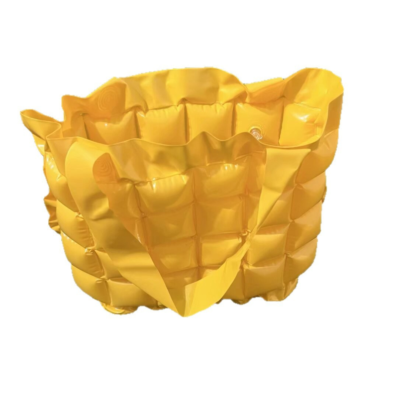 Žuta PVC nafukljiva torba za plažu, unisex vanjska putna torba, 36×30 cm