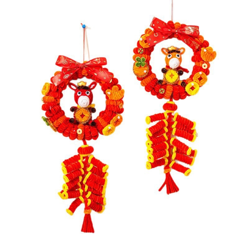 DIY set materijala za ručno tkani cvjetni prsten i narukvicu – PVC, proljetni festival, kineski stil