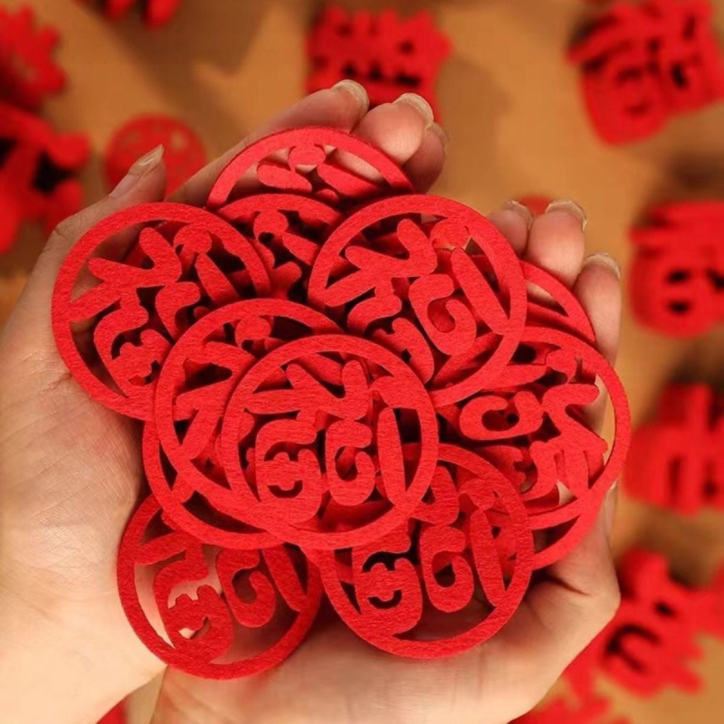 Újévi ajtó- és ablakmatricák – Mini áldás matricák a új otthonhoz és költözéshez, kínai stílus, 2025-ös kígyó éve, vegyes áldások, 300 db + 300 ragasztópont