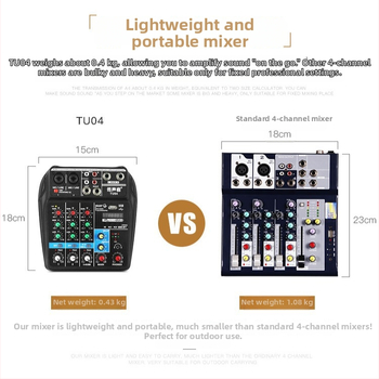 Voice Tone 4-καναλ μίνι ψηφιακός μίκτης USB με Bluetooth κάρτα ήχου για επαγγελματική σκηνή