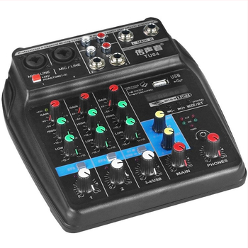 Voice Tone 4-καναλ μίνι ψηφιακός μίκτης USB με Bluetooth κάρτα ήχου για επαγγελματική σκηνή