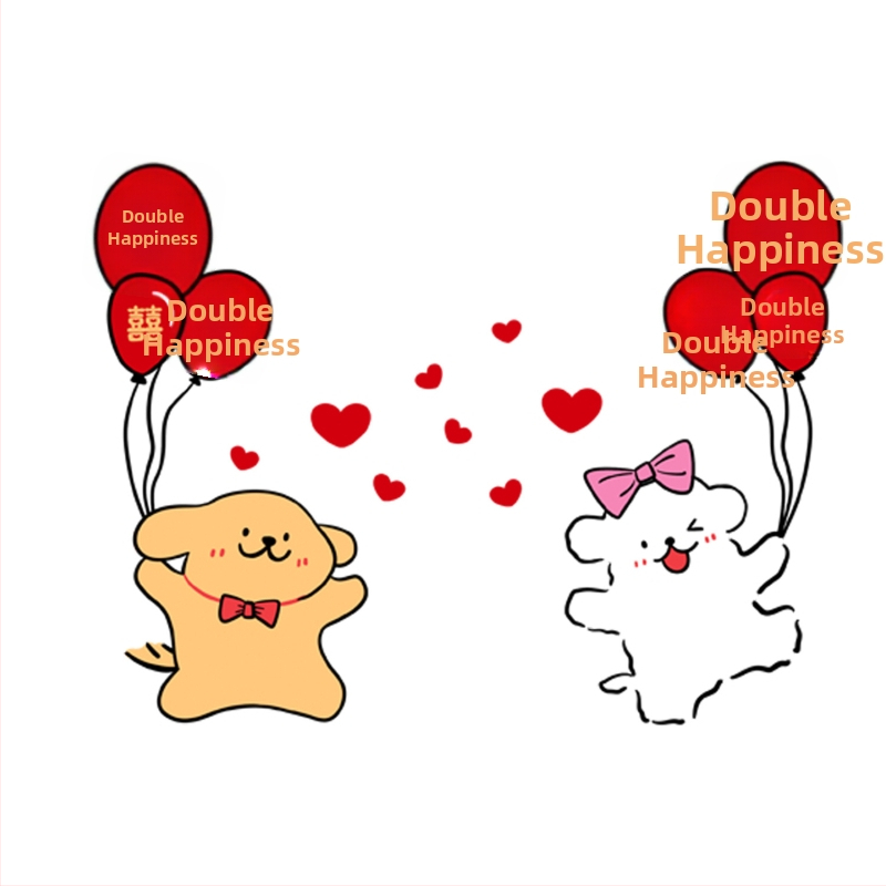 Netkaná textília svadobná výzdoba – Samolepka s symbolom šťastia na dvere a okná, dekoratívna skriňa; Materiál: netkaná textília; Import: Nie; Značka: Iná; Kategória: Slovo šťastia