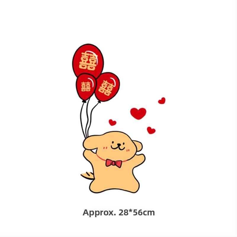 Netkaná textília svadobná výzdoba – Samolepka s symbolom šťastia na dvere a okná, dekoratívna skriňa; Materiál: netkaná textília; Import: Nie; Značka: Iná; Kategória: Slovo šťastia