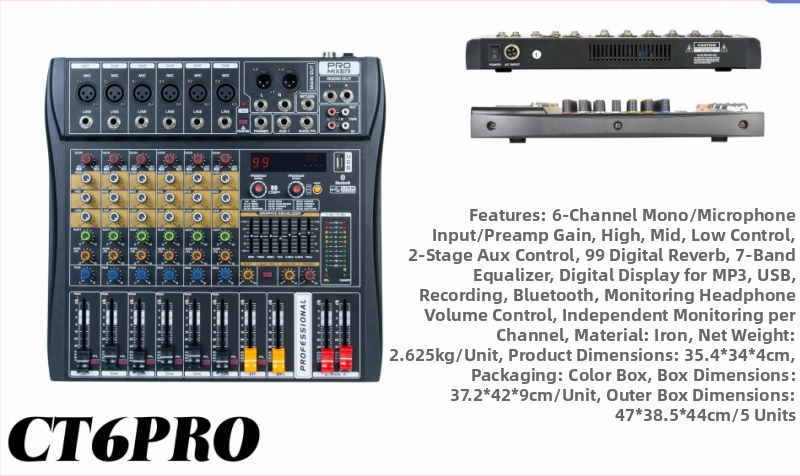 Μίκτης Bluetooth USB με 6/8/12/16 καίλια για οικιακό στούντιο, ηχογράφηση μπάντας και ζωντανές παραστάσεις