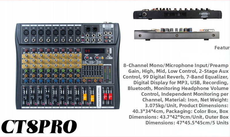 Μίκτης Bluetooth USB με 6/8/12/16 καίλια για οικιακό στούντιο, ηχογράφηση μπάντας και ζωντανές παραστάσεις
