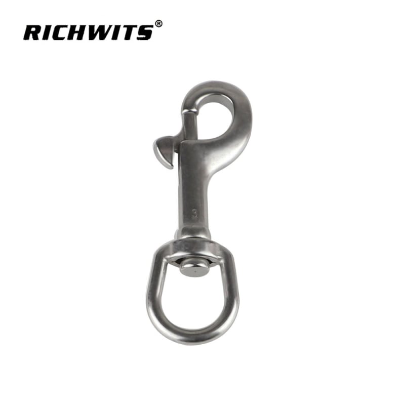 Inel oval din oțel inoxidabil cu cârlig cu un capăt și arc – pentru lese de câine și bagaje