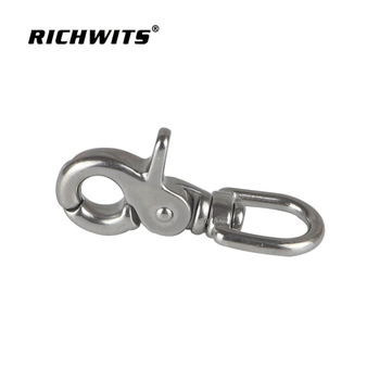 RICHWITS Scissor hook, rozsdamentes acél 316/304, elektrolitikus polírozott felület, kulcstartóhoz spring hook