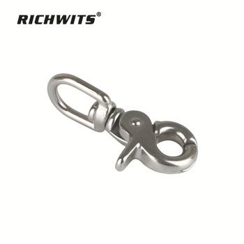 RICHWITS Scissor hook, rozsdamentes acél 316/304, elektrolitikus polírozott felület, kulcstartóhoz spring hook