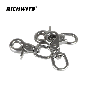 RICHWITS Scissor hook, rozsdamentes acél 316/304, elektrolitikus polírozott felület, kulcstartóhoz spring hook