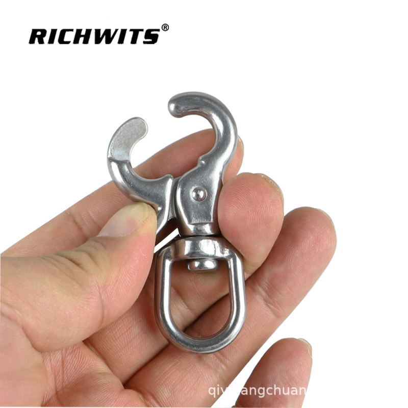 RICHWITS Scissor hook, rozsdamentes acél 316/304, elektrolitikus polírozott felület, kulcstartóhoz spring hook