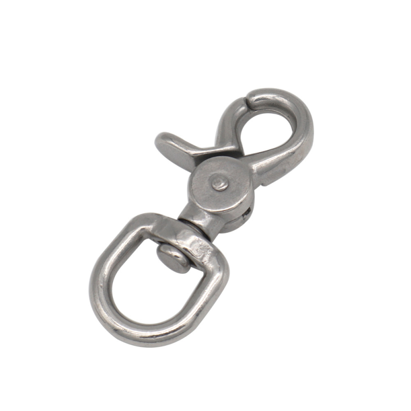 Cârlig de scufundare din oțel inoxidabil 316, cu clemă homar, cârlig cu gură de vultur, breloc și cârlig rotativ cu arc