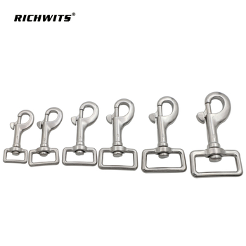 Oțel inoxidabil: inel pătrat cu cârlig unic pentru câini — hardware universal pentru lesă cu cârlig cu arc și șurub rotativ (304/316 SS)