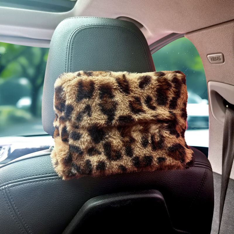 Βελούδινο κουτί χαρτοπετσέτας αυτοκινήτου με λεοπάρ σχέδιο, κρεμαστός σχεδιασμός, κατάλληλο για χρήση σε αυτοκίνητο και σπίτι, υλικό: βελούδο, προέλευση: Χενάν, μάρκα: Beautiful Night Thoughts, διάρκεια ζωής άνω του ενός έτους, εξουσιοδοτημένη ιδιωτική μάρ