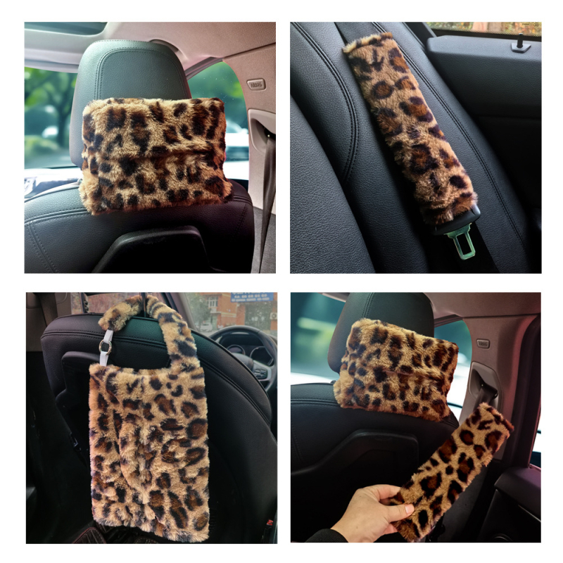 Βελούδινο κουτί χαρτοπετσέτας αυτοκινήτου με λεοπάρ σχέδιο, κρεμαστός σχεδιασμός, κατάλληλο για χρήση σε αυτοκίνητο και σπίτι, υλικό: βελούδο, προέλευση: Χενάν, μάρκα: Beautiful Night Thoughts, διάρκεια ζωής άνω του ενός έτους, εξουσιοδοτημένη ιδιωτική μάρ