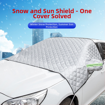 Protecție parbriz față pentru toate anotimpurile — protecție solară și izolație termică, protecție împotriva zăpezii și a înghețului, din vată de bumbac, potrivire personalizabilă