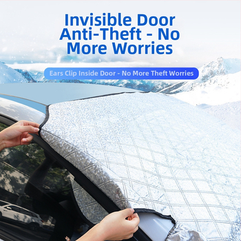 Protecție parbriz față pentru toate anotimpurile — protecție solară și izolație termică, protecție împotriva zăpezii și a înghețului, din vată de bumbac, potrivire personalizabilă