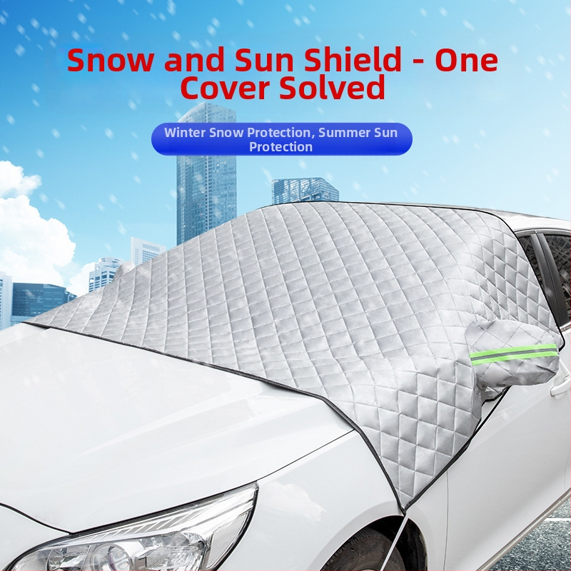 Protecție parbriz față pentru toate anotimpurile — protecție solară și izolație termică, protecție împotriva zăpezii și a înghețului, din vată de bumbac, potrivire personalizabilă