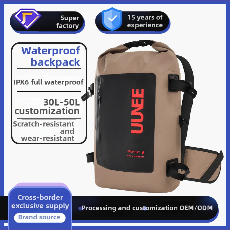 uunee Vanjski vodootporni ruksak, 30L, 500D/PVC mreža, vodootporna tkanina, za planinarenje, biciklizam, kampiranje, ronjenje