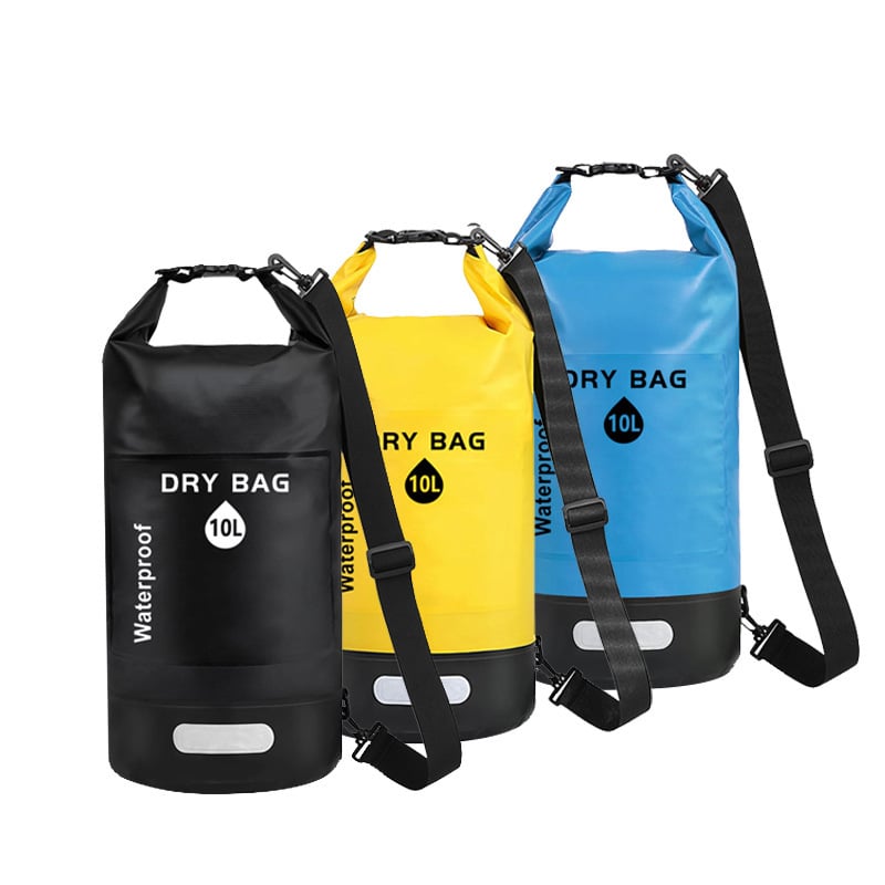 Vanjska vodootporna torba u obliku kante, kapacitet 10L/20L, 500D PVC, PVC mrežasta tkanina, tisk logotipa po narudžbi